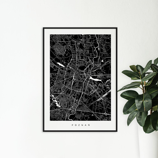Poznań - mapa miasta na prezent PLAKATY GEOMETRYCZNE