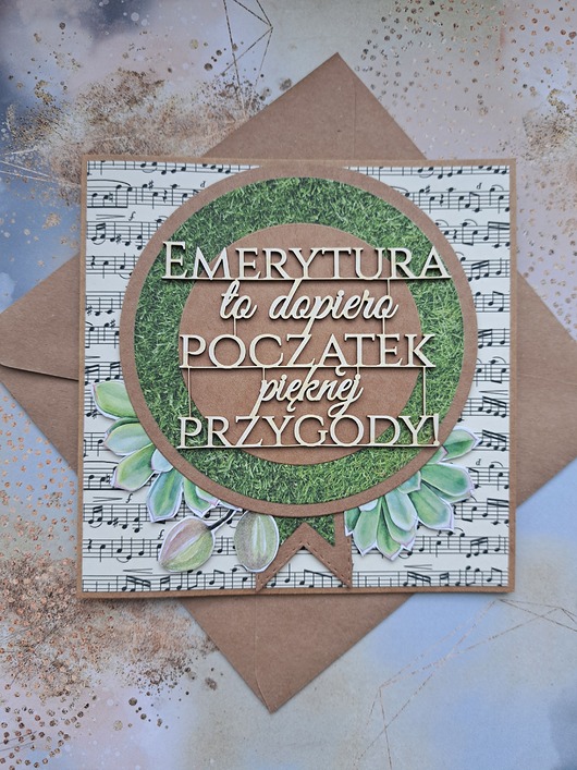 kartki scrapbooking Kartka z okazji przejścia na emeryturę (koperta)