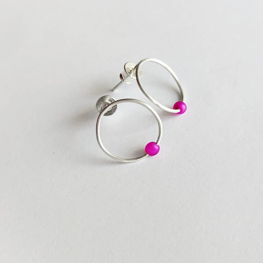 kolczyki z kamieniami Kolczyki OKRĄG