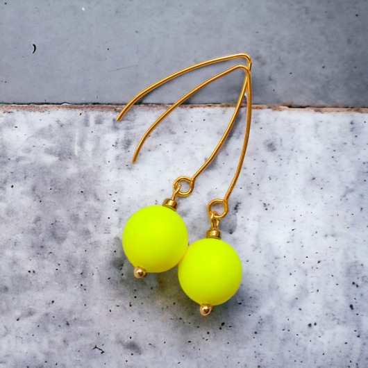 kolczyki swarovski Swarovski neon pearls : neon yellow