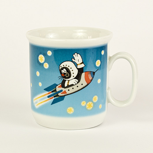 kubki Kubek porcelanowy "Krecik i rakieta"