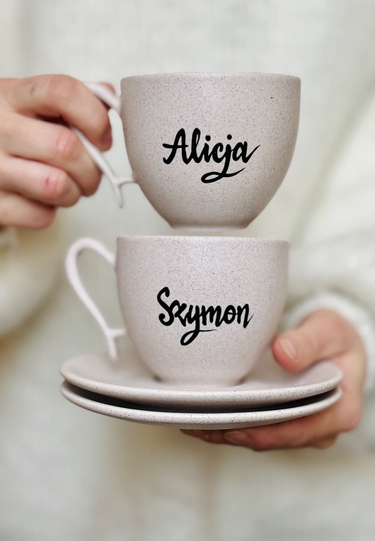 filiżanki Ceramiczne Filiżanki dla Pary z Imionami