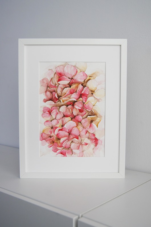 Akwarela "Hortensje" seria 2018 no 1 ceci bloom