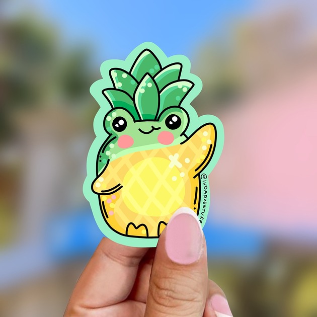 naklejki i wlepy Naklejka - Żabka Ananas