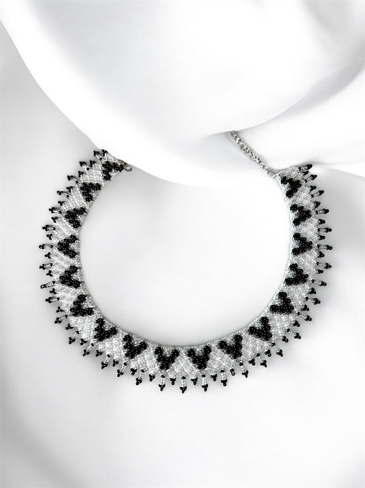 korale Naszyjnik koralikowy, retro style choker, biżuteria ręcznie robione