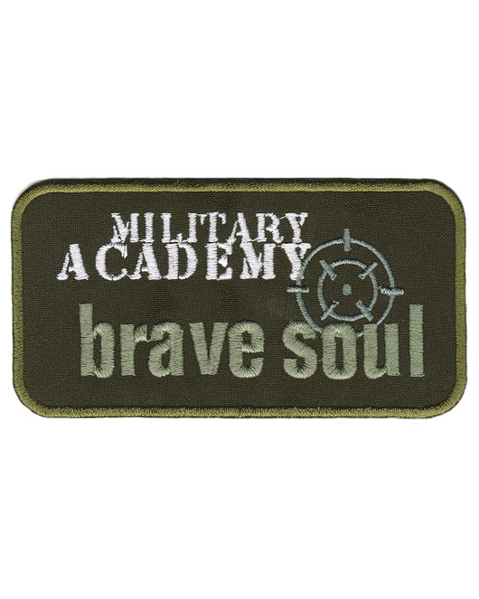 naszywki na ubrania Naszywka naprasowanka BRAVE SOUL ZIELONA termo haft POLSKIE 11,5x6cm