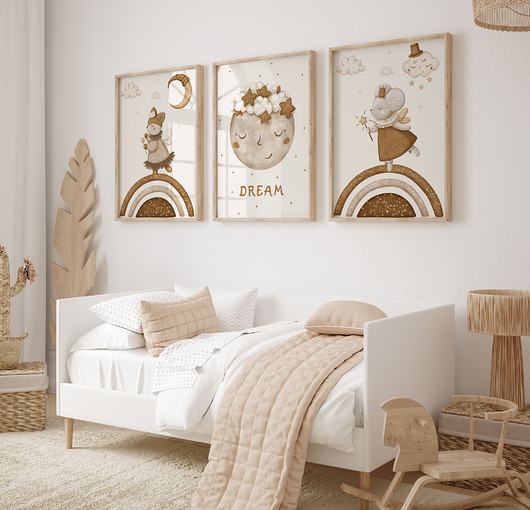 obrazy i plakaty do pokoju dziecięcego Zestaw 3 plakaty Magic dreams nr.9
