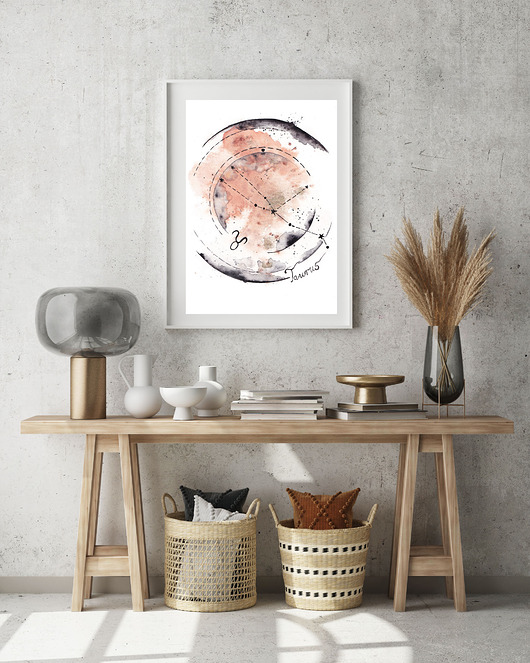 plakaty Plakat TAURUS Znak Zodiaku Byk - Gwiazdozbiór Byka