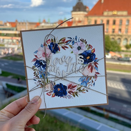 zaproszenia i kartki na ślub Stylowa kartka ślubna z kopertą Wedding Day