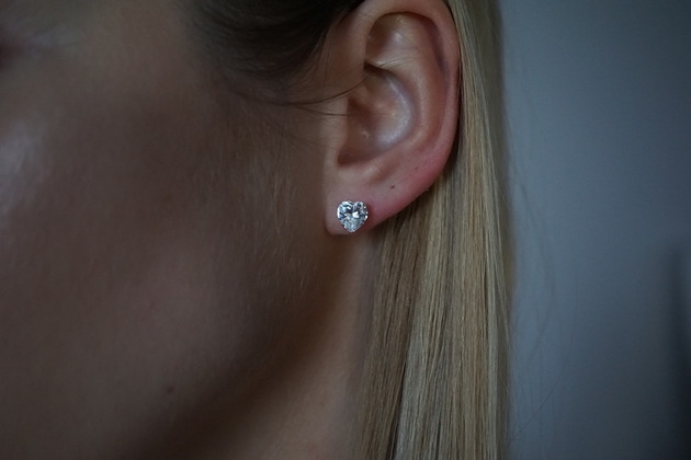 Srebrne kolczyki serca cyrkonie pr.925 VENA Jewellery
