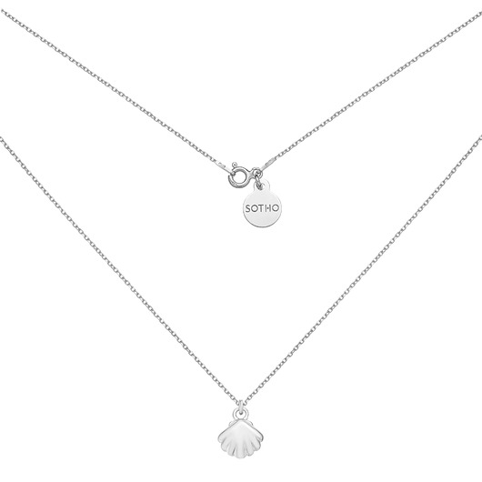 srebrne naszyjniki Srebrny naszyjnik z muszelką