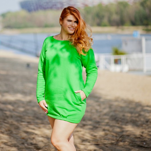 Zielona Bez Zbierana Plus Size ONE MUG A DAY