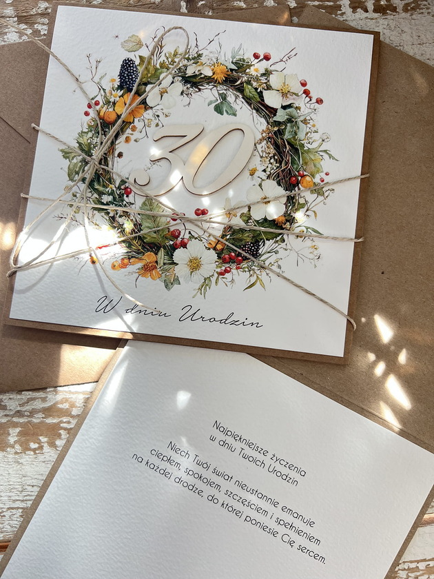kartki scrapbooking Wyjątkowa ręcznie robiona kartka na 30 urodziny