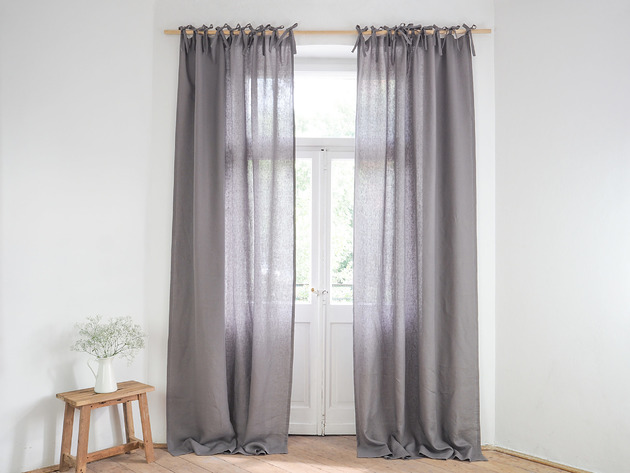 Zasłona z TROCZKAMI  TRUE GREY so linen!