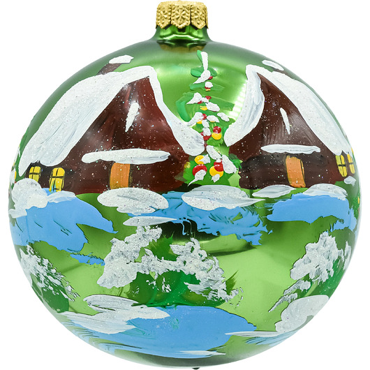 bombki Bombki okrągłe zielone: Zimowa Chatka