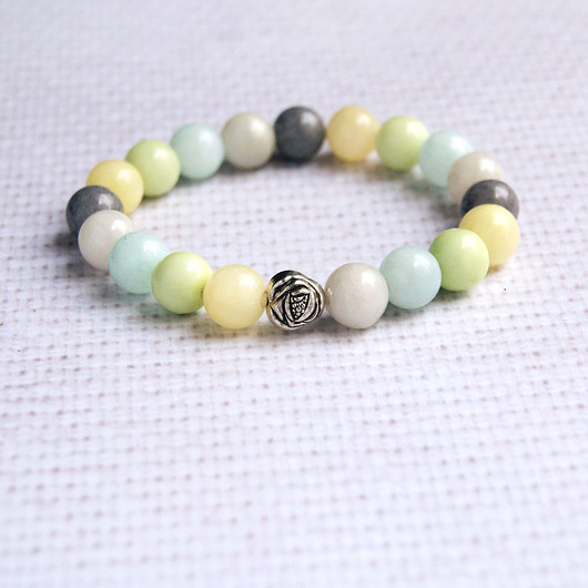 bransoletki z kamieni naturalnych S A L E : pastelowa bransoletka - na prezent :)