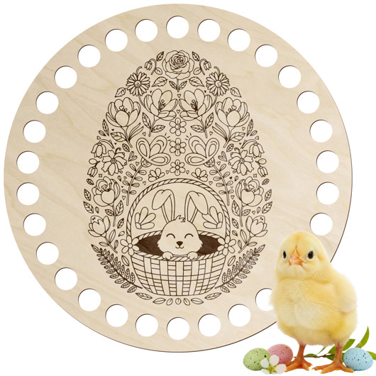 ozdoby wielkanocne Drewniana Baza Spód Okrągłe 15cm Dekoracja na Wielkanoc Koszyczek Koszyk