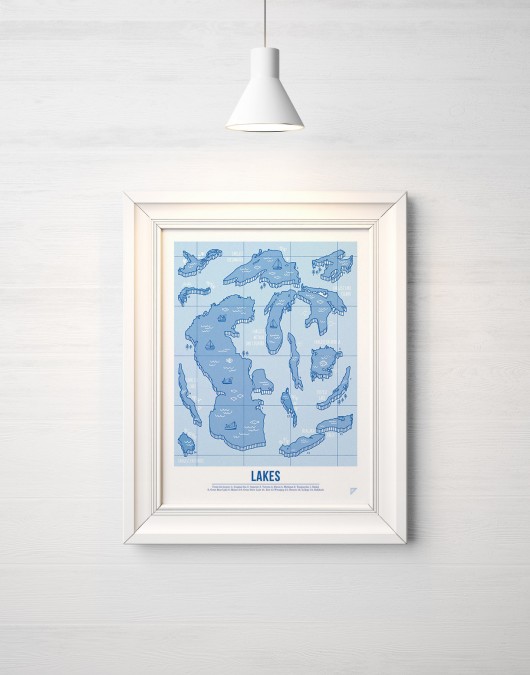 Plakat 30x40 cm - Lakes - ENGLISH Follygraph