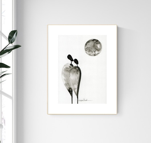 grafika A4 wykonana ręcznie, abstrakcja Krystyna Siwek Art