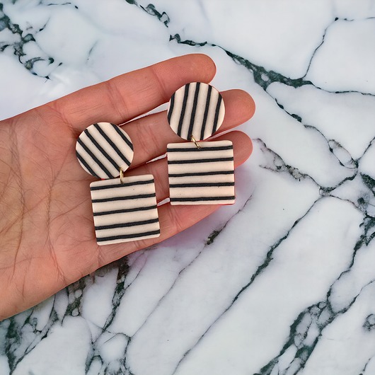 kolczyki z masy plastycznej Kolczyki Stripes