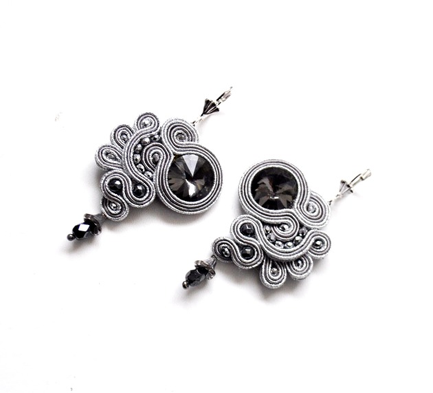 kolczyki soutache Sutaszowe kolczyki SILVER