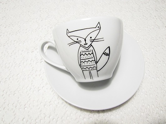filiżanka 240 ml + spodek / pan lis MUKI design
