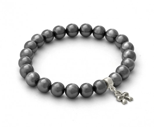 Steel pearl with bow pendant. Lavoga