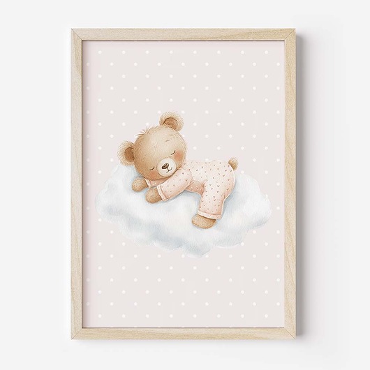 obrazy i plakaty do pokoju dziecięcego Plakat Na Ścianę Dla Dziewczynki Różowe misie nr. 6