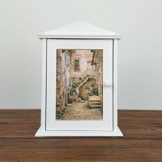 skrzynki, kufry i pudła Szafka na klucze - toskański zaułek