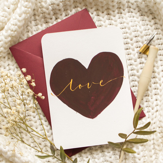 kartki scrapbooking Kartka Walentynkowa "Maroon Love" LOVE