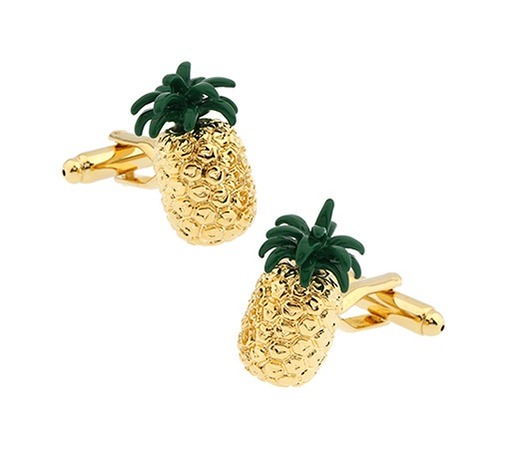 spinki do mankietów SPINKI DO MANKIETÓW koszuli MANKIETU złoty ananas