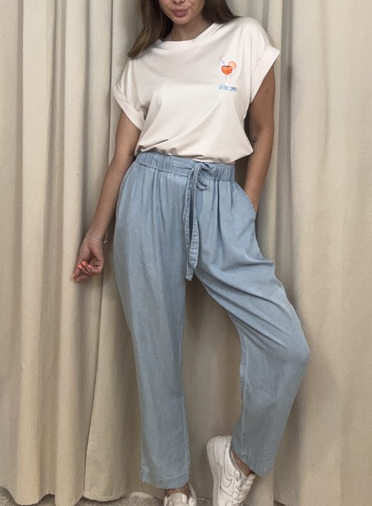 spodnie materiałowe damskie Spodnie Denim leggeri