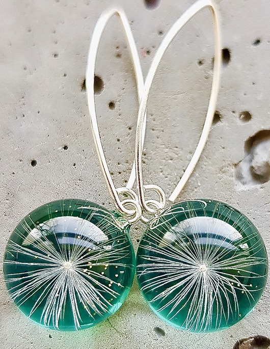 Kolczyki srebrne z gwiazdką dmuchawca Grol Jewellery