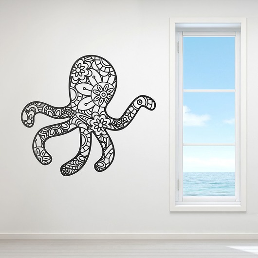 Naklejka OŚMIORNICA - kolekcja Sea Mandala trochę na ścianę
