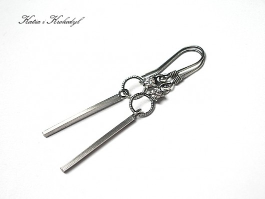 kolczyki wire wrapping Kreski crystal 