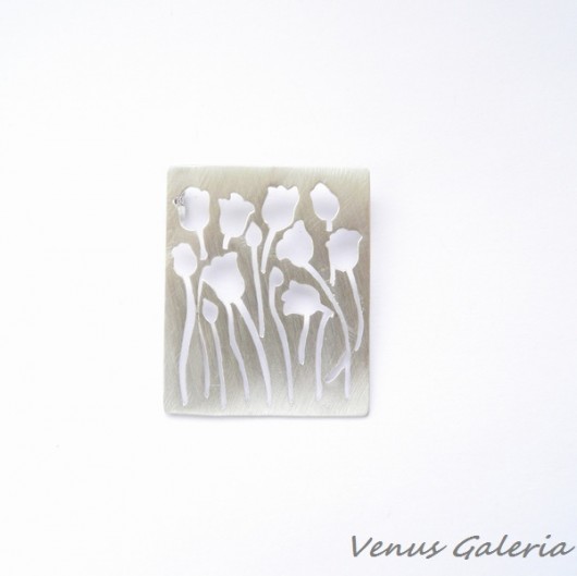 Zawieszka srebrna - Bukiet tulipanów biały VENUS GALERIA