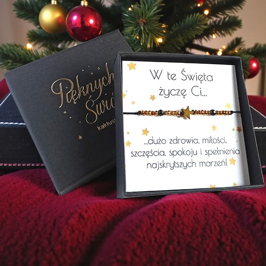 bransoletki z kamieni naturalnych WYSYŁKA 24h Świąteczna bransoletka - świąteczne pudełko - glam