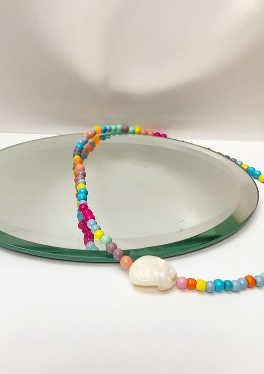 pastelowy choker z perłą Luna by Sisters