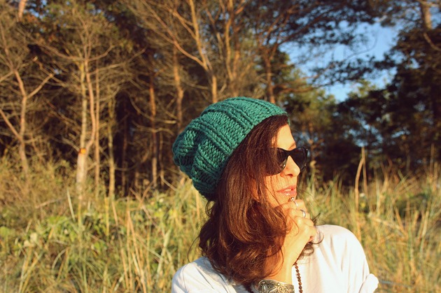 czapki damskie Czapka beanie leśna zieleń