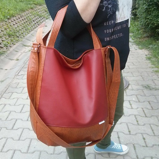 bordowa listonoszka worek, torba hobo bordo ankate