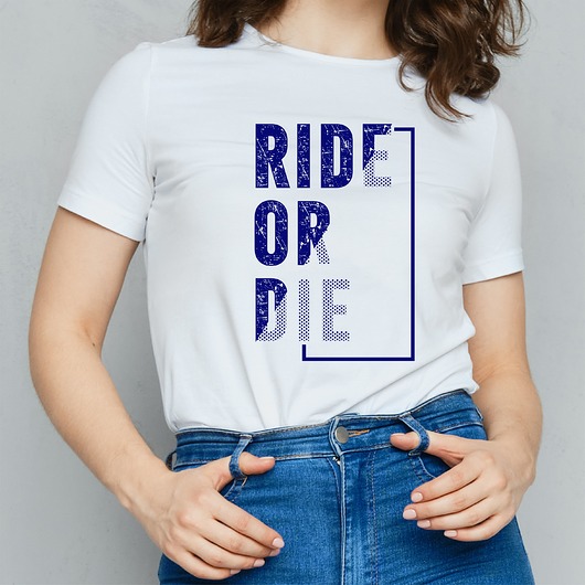 t-shirt damskie Koszulka organiczna z nadrukiem  Ride or die