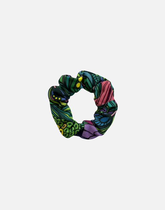 gumki do włosów Scrunchie gumka frotka wąska - pawie pióra