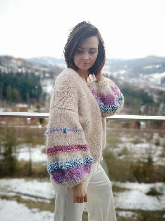 kardigany damskie Kardigan Beige Pearl