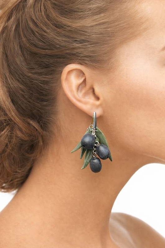 kolczyki z masy plastycznej Kolczyki Black Olive/oliwki