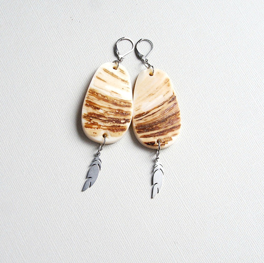 kolczyki z kamieniami S A L E : UNIKATOWE kolczyki : muszla : muszla02