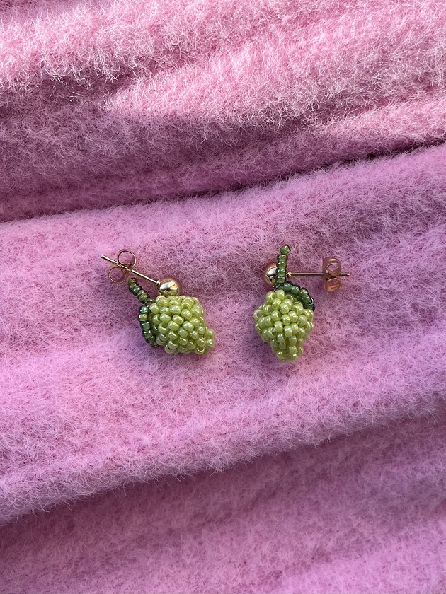 kolczyki szklane Kolczyki - lime