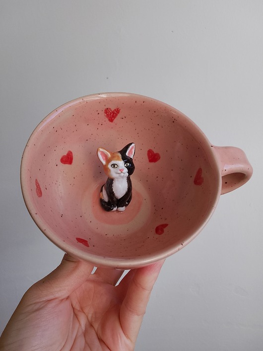 kubki Kubek z kotkiem, filiżanka