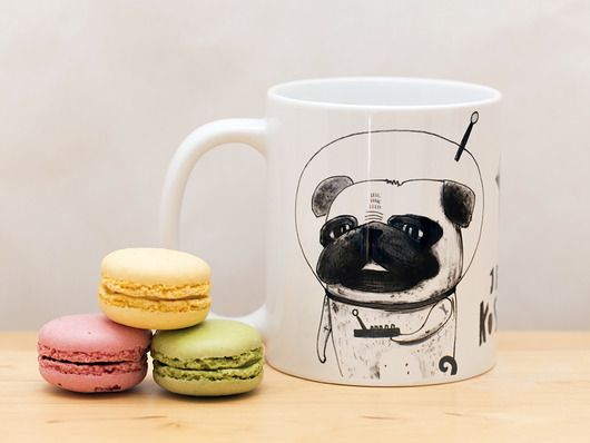 kubki Kubek z mopsem kosmonautą "Jestes kosmitą"