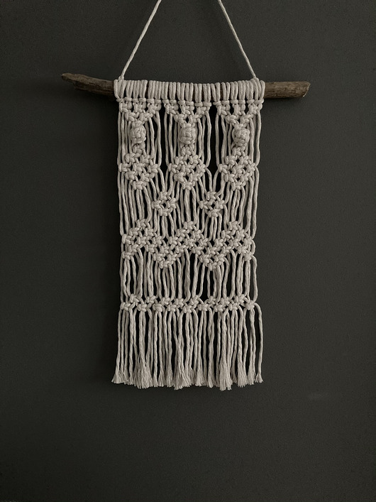 makramy Custom Makrama Makatka Szara Boho