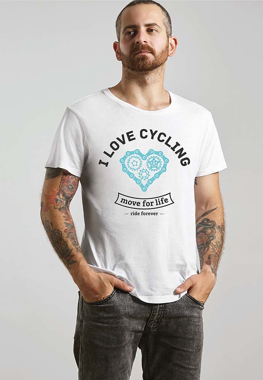 t-shirty męskie Koszulka T-SHIRT.  I love cycling